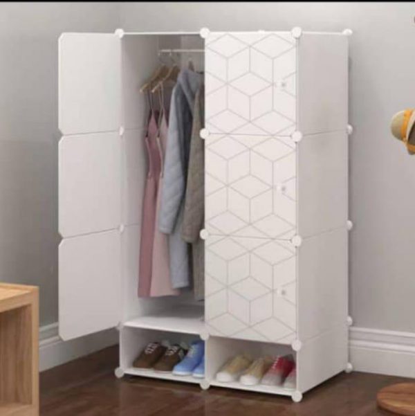 Armoire 2 battant avec rangement de chaussures – Image 2