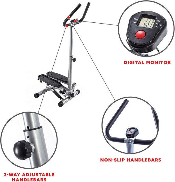 Mini Stepper avec Guidon, extenseurs, Compteur électronique et Tapis antidérapant – Image 6