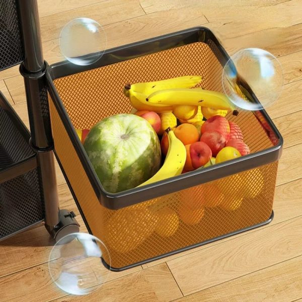 étagère à légume de cuisine, chariot d'épicerie,meuble de cuisine , support de rangement multifonctionnel ,chariot de rangement rotatif 
niveaux 5 – Image 4