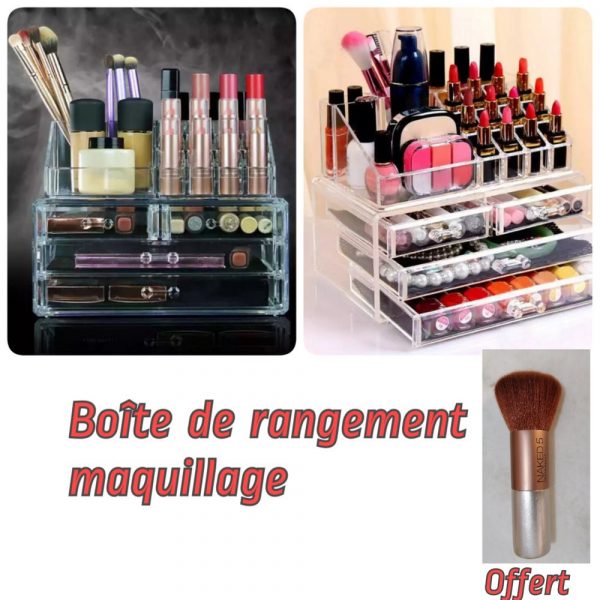 boite de rangement maquillage plus pinceau offert.