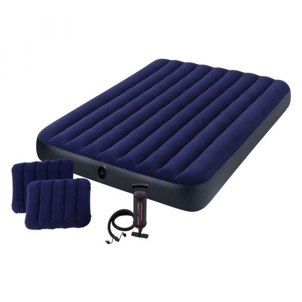 Intex Queen Set / 12-68765 Matelas gonflable Valve 2 en 1 2 coussins / pompe à air inclus 152 x 203 x 22 cm