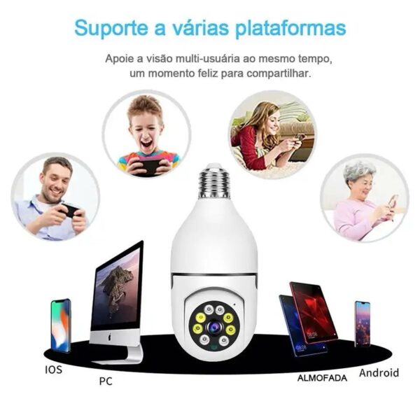 Caméra Surveillance E27 1080P Smart Home Caméra de vision nocturne infrarouge couleur WiFi 2,4 GHz / 5G – Image 4