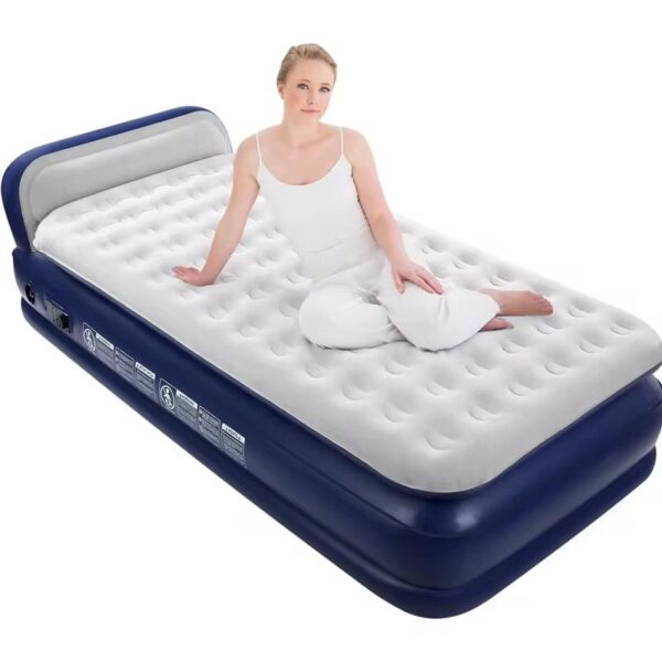 Matelas Gonflable 2 Personnes avec Pompe Électrique Intégrée, Lit Gonflable, Auto-Gonflage/Dégonflage Rapide pour Invités, Camping, 203 x 152 x 46 cm, – Image 3