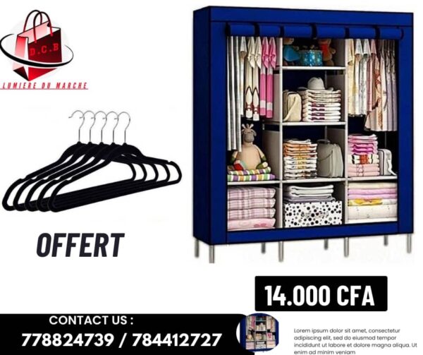 Pak armoire en tissu+cintre offert