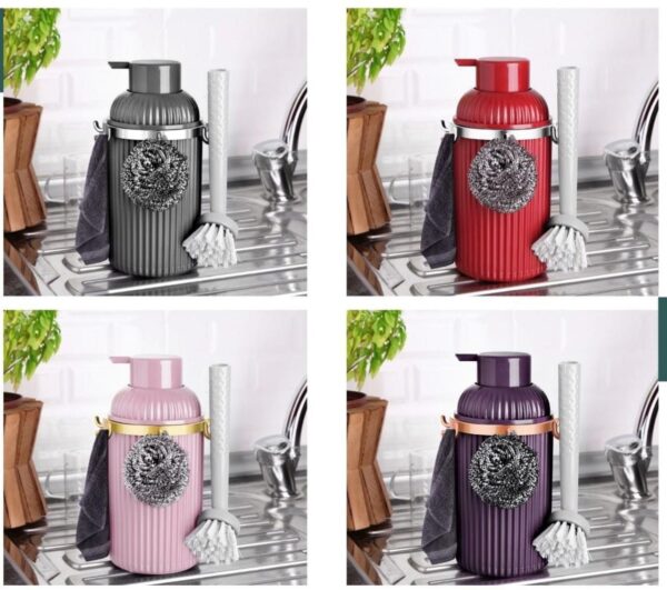 distributeur de savon et de détergent avec une brosse – Image 2
