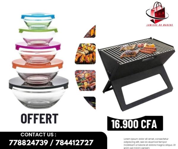 Ensemble pak grillage à feu