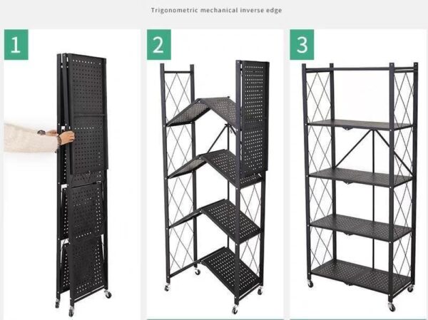 Étagère Pliable Multifonctionnelle En Acier Inoxydable – Image 4