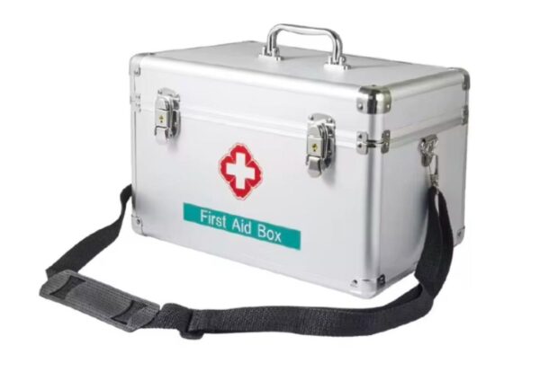 Petite boîte à médicaments en alliage d'aluminium, boîte à médicaments familiale, boîte à médicaments polyvalente d'urgence