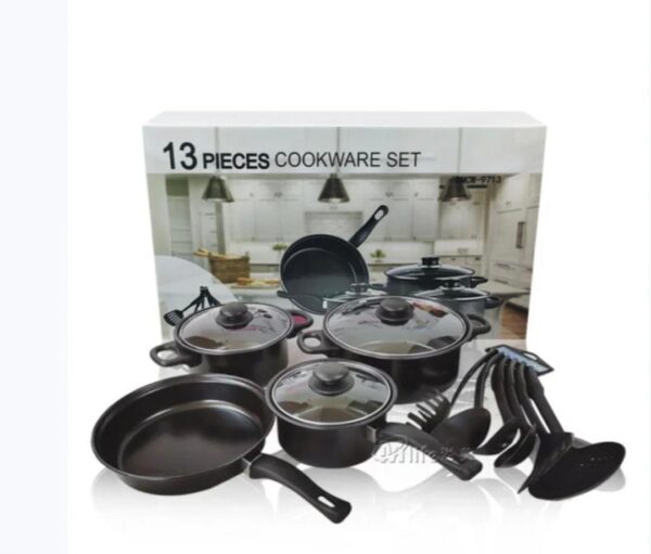 13 Pièces dans un ensemble En Acier Inoxydable Ustensiles de cuisine Casseroles – Image 3