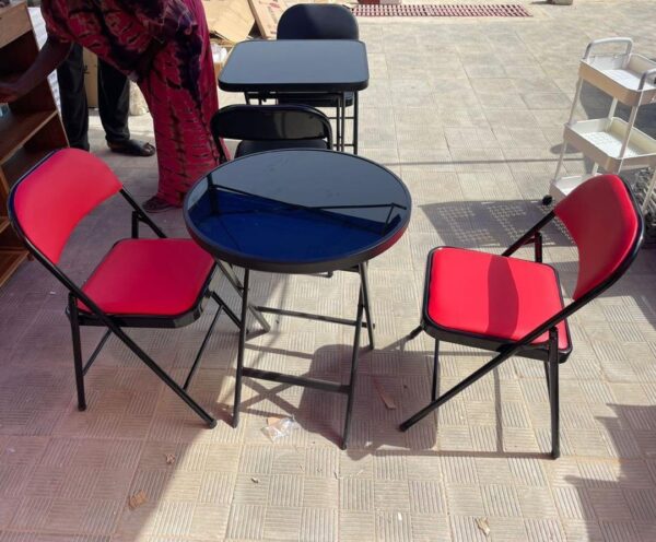 Tabouret de bar pliable avec dossier, chaise  rembourrée pour adultes, portable, noir, pour extérieur, intérieur, cuisine, magasin, café – Image 2