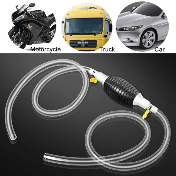 Pompe à carburant de voiture pour transfert d'huile, précieuse ventouse de carburant, siphon manuel, économiseur de carburant pour essence, liquide diesel doré – Image 3