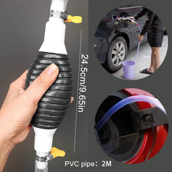 Pompe à carburant de voiture pour transfert d'huile, précieuse ventouse de carburant, siphon manuel, économiseur de carburant pour essence, liquide diesel doré – Image 2